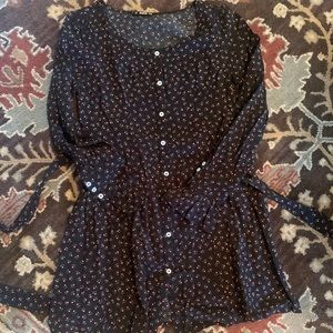 Black button up cherry dress